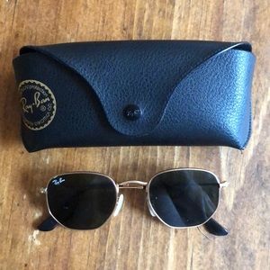 Authentic Ray-Ban Gold Frame hexagonal Sunglasses